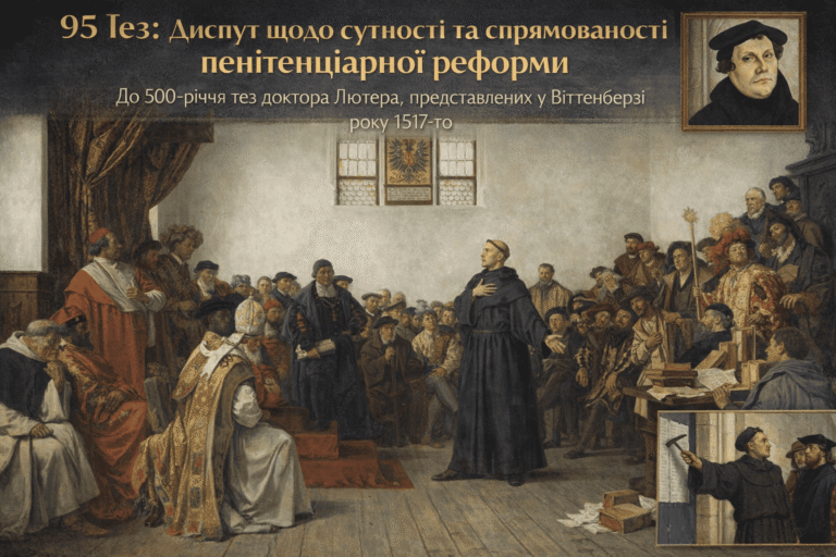 95 Тез Диспут щодо сутності та спрямованості пенітенціарної реформи (З нагоди 500-річчя тез доктора Мартіна Лютера, представлених у Віттенберзі року 1517-го)