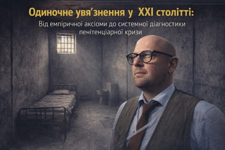 Одиночне ув’язнення у XXI столітті: від емпіричної аксіоми до системної діагностики пенітенціарної кризи