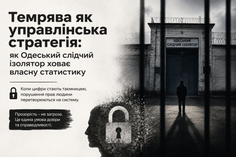 Темрява як управлінська стратегія: як Одеський слідчий ізолятор ховає власну статистику